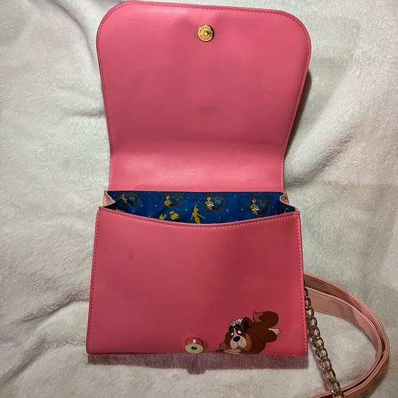 Disney Pink Peter Pan Story Window Crossbody with Gold Chain - Picture 3 of 4
